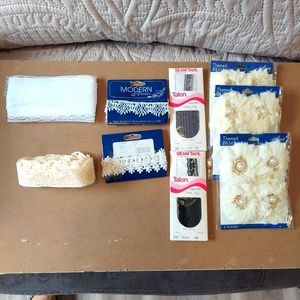 Variety Of Craft Supplies lace and themed stickers lace pearl